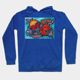 Red Flowers Watercolor Illustration Hoodie